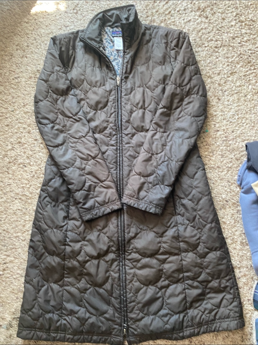 Patagonia Brown Quilted Long Puffer Coat